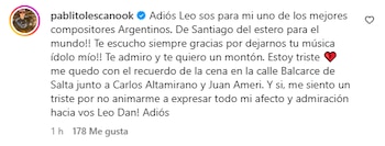 El mensaje de Pablo Lescano