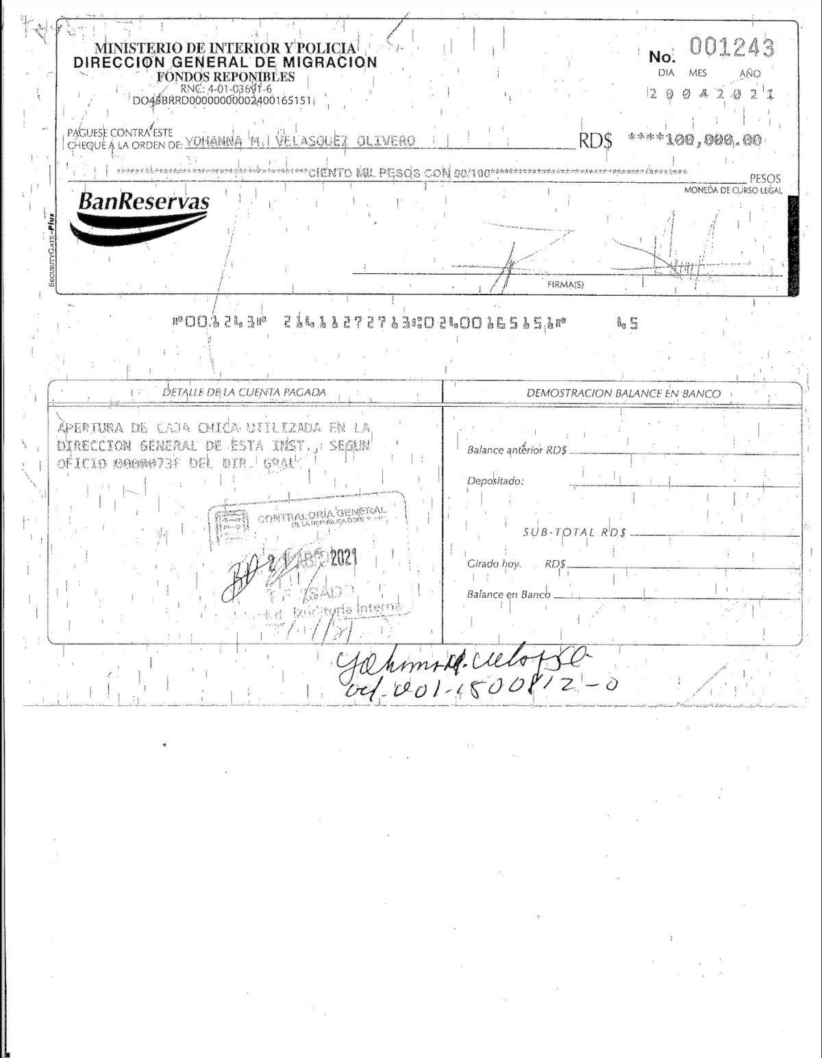 1632835807 59 DGM aclara solicitud de RD 200000 via caja chica no