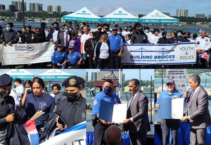 Policías y comunidad caminan juntos en Alto Manhattan; Congreso EUA reconoce agentes