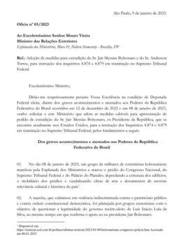 Diputada pidio Bolsonaro sea extraditado a Brasil Estados Unidos responde