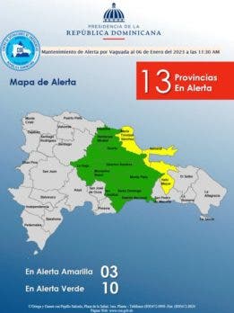 Suben a 10 las provincias en alerta verde