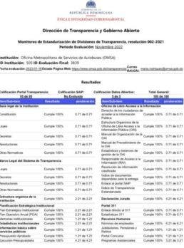 OMSA logra puntuacion de 100 en transparencia