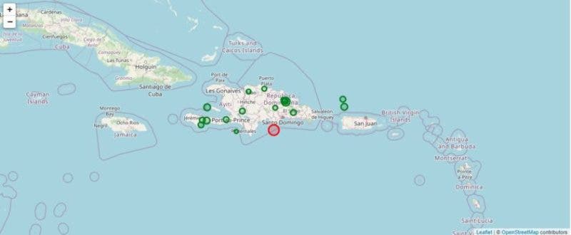Se registra temblor de tierra en Republica Dominicana