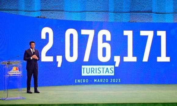 ¿Cuantos turistas recibio RD en primer trimestre 2023