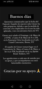 Restos de Gioser Luis Feliz seran sepultados hoy en NY