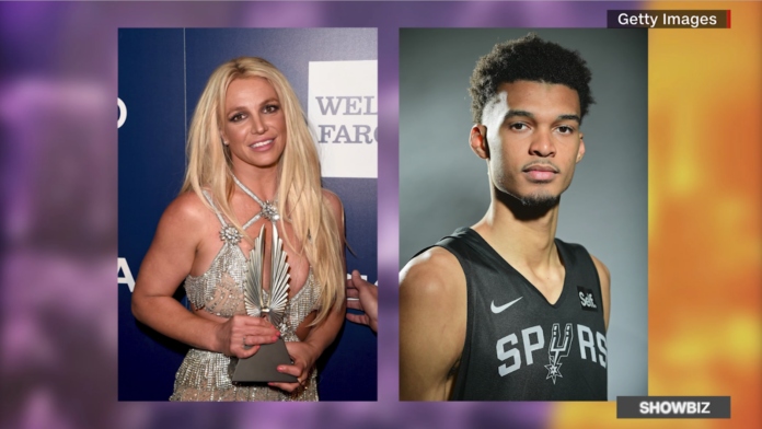 Britney Spears sale herida al intentar saludar al jugador Victor Wembanyama