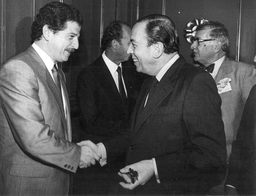 En la imagen, Álvaro Gómez Hurtado, en compañía de Luis Carlos Galán Sarmiento. (COLPRENSA - ARCHIVO)