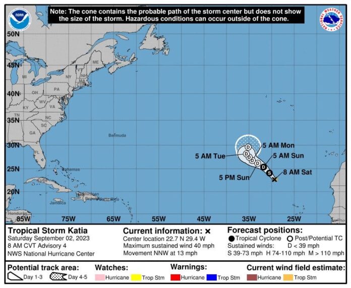 Se forma la tormenta tropical Katia en el Atlántico