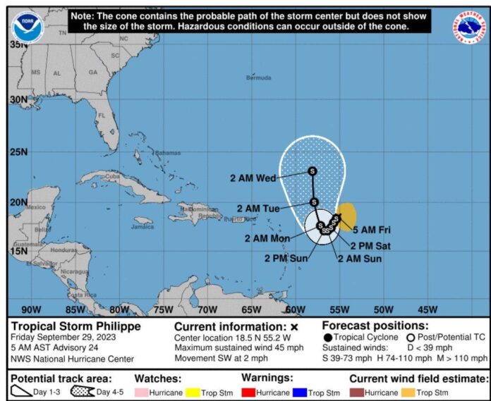 Tormenta Philippe avanza muy lento; Rina se fortalecerá