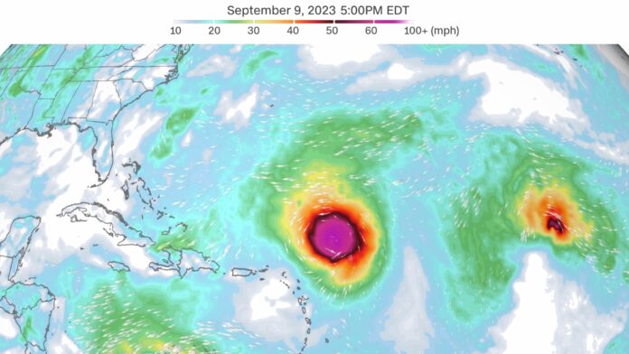 Huracán Lee causa fuertes marejadas en noreste del Caribe en su avance por el Atlántico