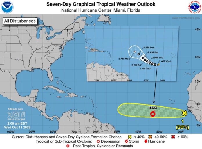 Se forma la tormenta tropical Sean en el Atlántico