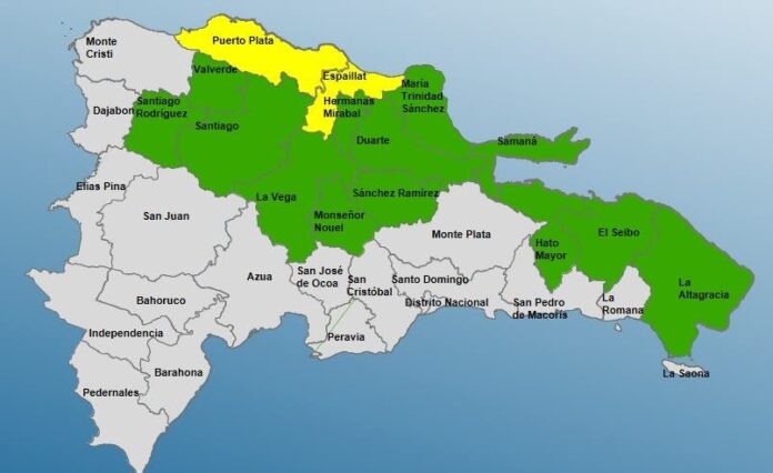 COE coloca 2 provincias en alerta amarilla y 13 en verde