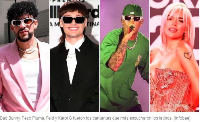Bad Bunny, Peso Pluma, Feid y Karol G, los más escuchados en Spotify durante 2023