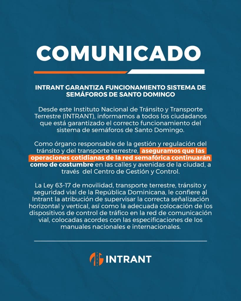 Intrant garantiza funcionamiento del sistema de semaforos en el Gran