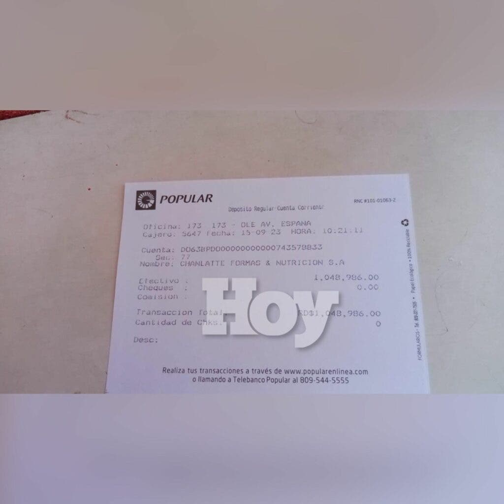voucher de una estafa millonaria