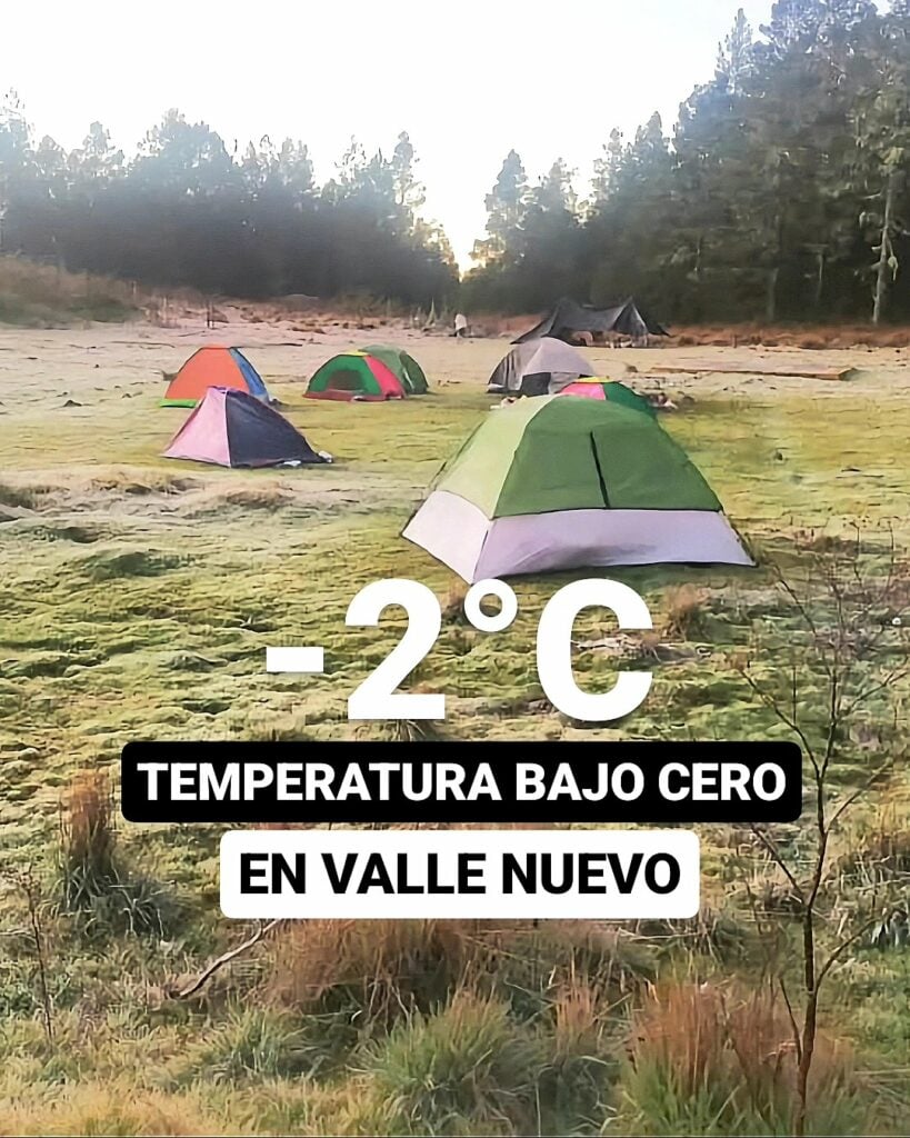 Temperaturas en Valle Nuevo Constanza descendieron a 2°C