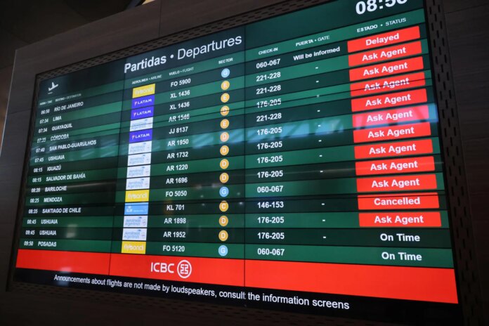 Miles de pasajeros varados en Argentina por paro del sector aeronáutico por sus salarios