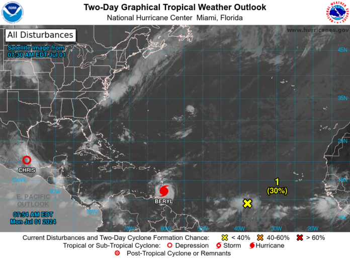 Beryl disminuye su intensidad a categoría 3