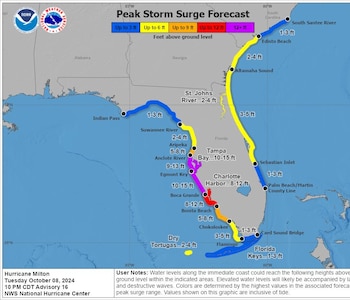 El huracán Milton se aproxima a la costa de Florida