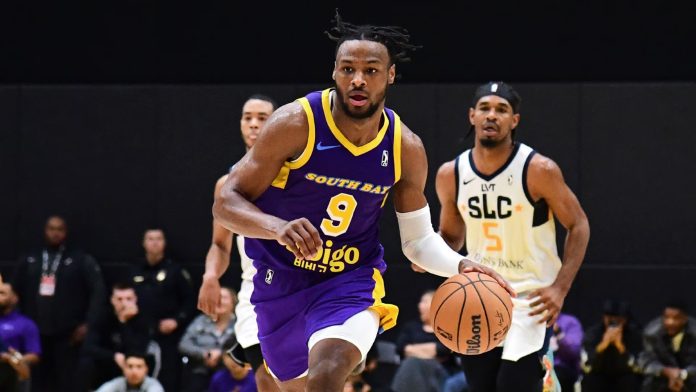 Bronny James debuta con 6 puntos en la G League con los South Bay Lakers