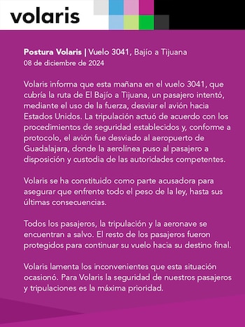 Volaris informó que los pasajeros pudieron continuar con su viaje hacia la ciudad de Tijuana (Foto: X@viajaVolaris)