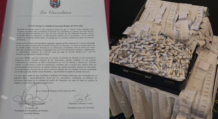 Panamá recibe en custodia las actas con las que González Urrutia reclama el triunfo