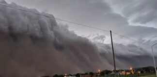 Aterradora ‘muralla’ de tormenta envuelve una localidad argentina