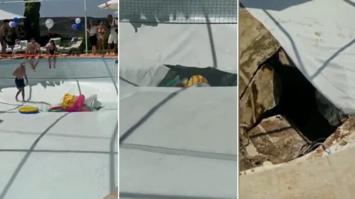 Tragedia en fiesta en Israel: se derrumbó el fondo de una piscina y el agua arrastró a dos personas