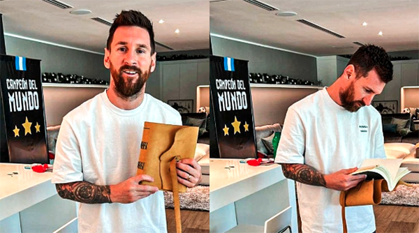 Vecinos de Messi lo halagan con libro
