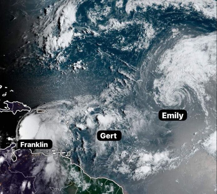 Gert, Emely y Franklin acaban con la calma en el Atlántico