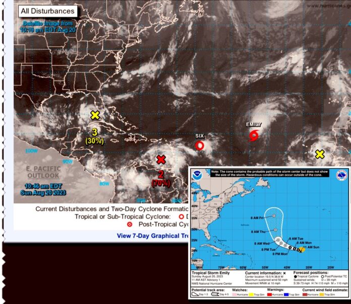 Se forma la tormenta tropical Emily en el Atlántico