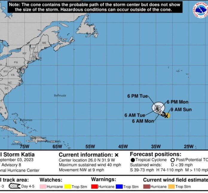 La tormenta tropical Katia se debilita de forma rápida y Gert está cerca de disiparse