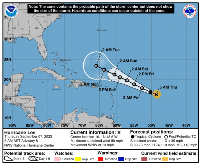 Onamet vigila huracán Lee y a una onda tropical que podría convertirse en ciclón