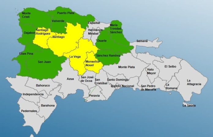 COE coloca 4  provincias en alerta amarilla y 9 en verde
