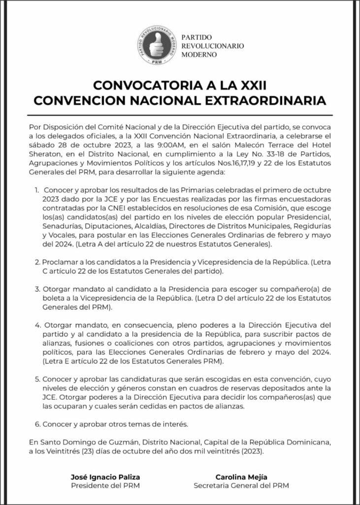 PRM realiza XXII Convencion Nacional