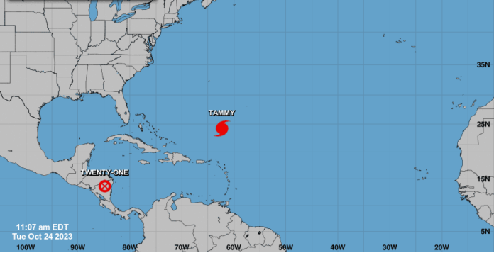 ¿Hacia dónde se desplaza el huracán Tammy?