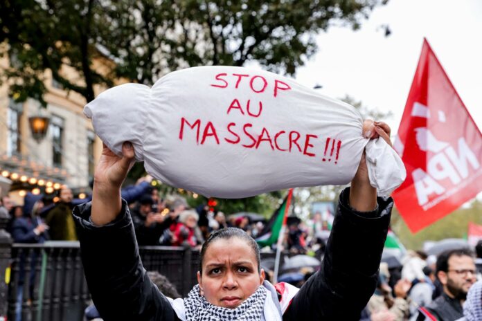 Se manifiestan en París para pedir alto al fuego en Gaza