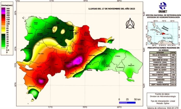 Acumulados de lluvias registraron hasta 284 milímetros en las últimas 24 horas