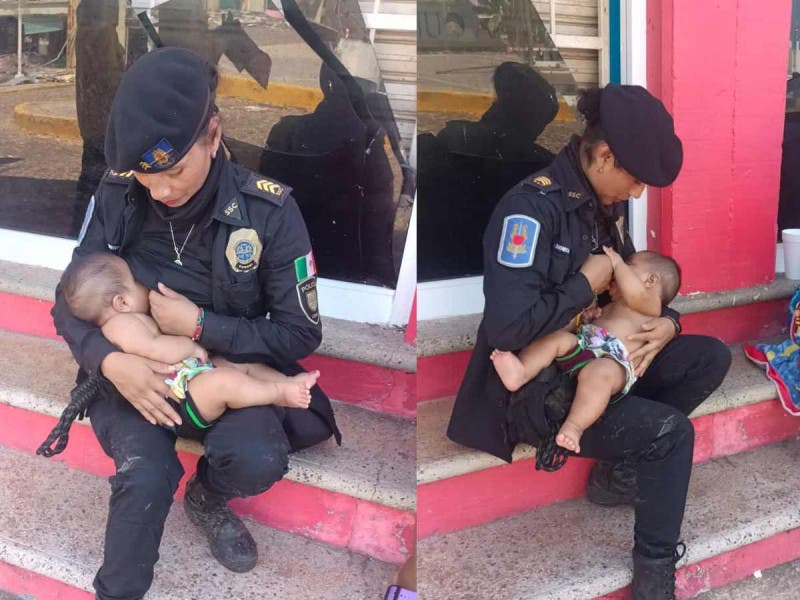 Ascienden a policia que amamanto a bebe en Acapulco tras