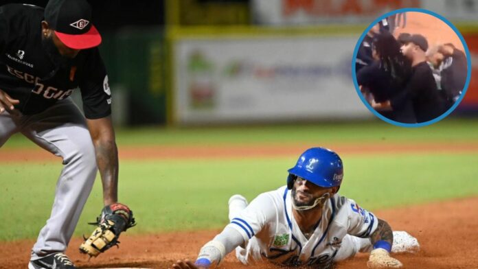 ¡Otra más! Hombres se pelean en pleno partido entre Licey y Escogido