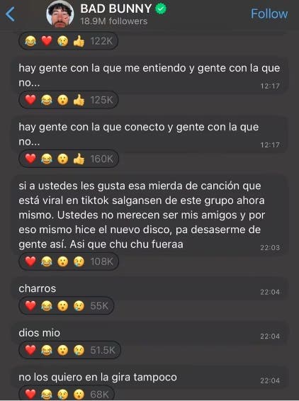 1708981689 978 La razon por la que Bad Bunny esta siendo duramente