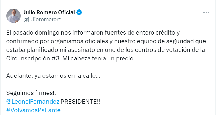 Julio Romero revela planeaban asesinarlo