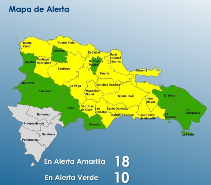 COE eleva niveles de alerta en algunas provincias por incidencia de vaguada