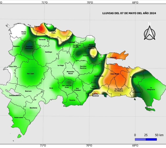 República Dominicana registra acumulados de lluvias superior a 130 milímetros