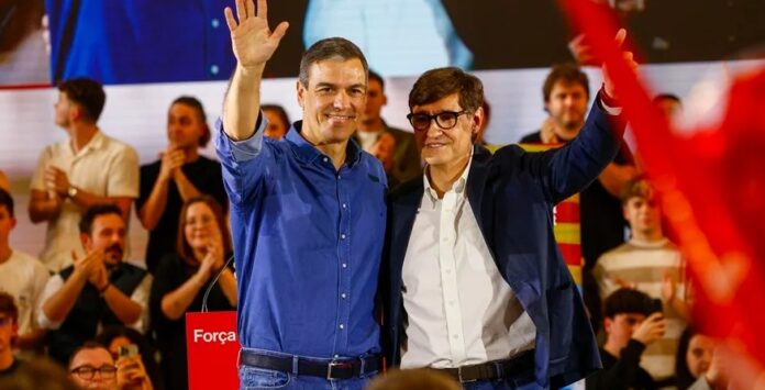 Sánchez llama a “ganar al fango” el 12M elevando a Illa como presidente de la Generalitat