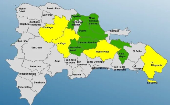 ¡Las lluvias no se acaban! Se mantienen 4 provincias en alerta amarilla y 6 en verde