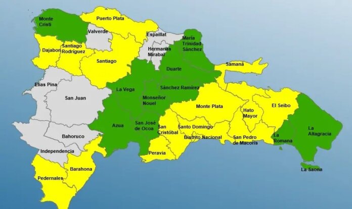 COE aumenta a 15 las provincias en alerta amarilla