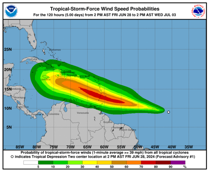 Es muy probable que segunda depresión tropical pase como huracán por RD, dice Jean Suriel