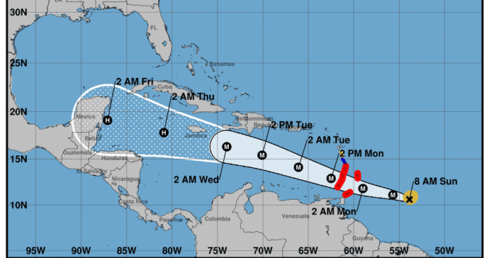 Siguiendo a Beryl: esta es la ruta del primer huracán de temporada atlántica 2024