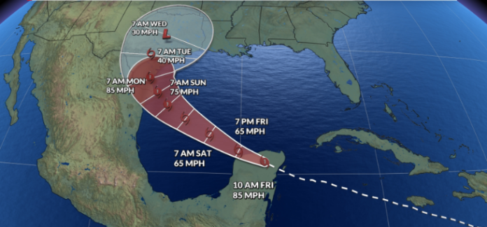 Huracán Beryl apunta hacia Texas, en EEUU; llegaría el lunes
